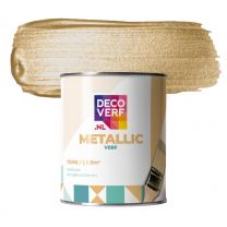 Decoverf metallic verf lichtgoud, 750ml