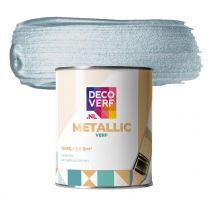 Decoverf metallic verf mistig blauw, 750ml